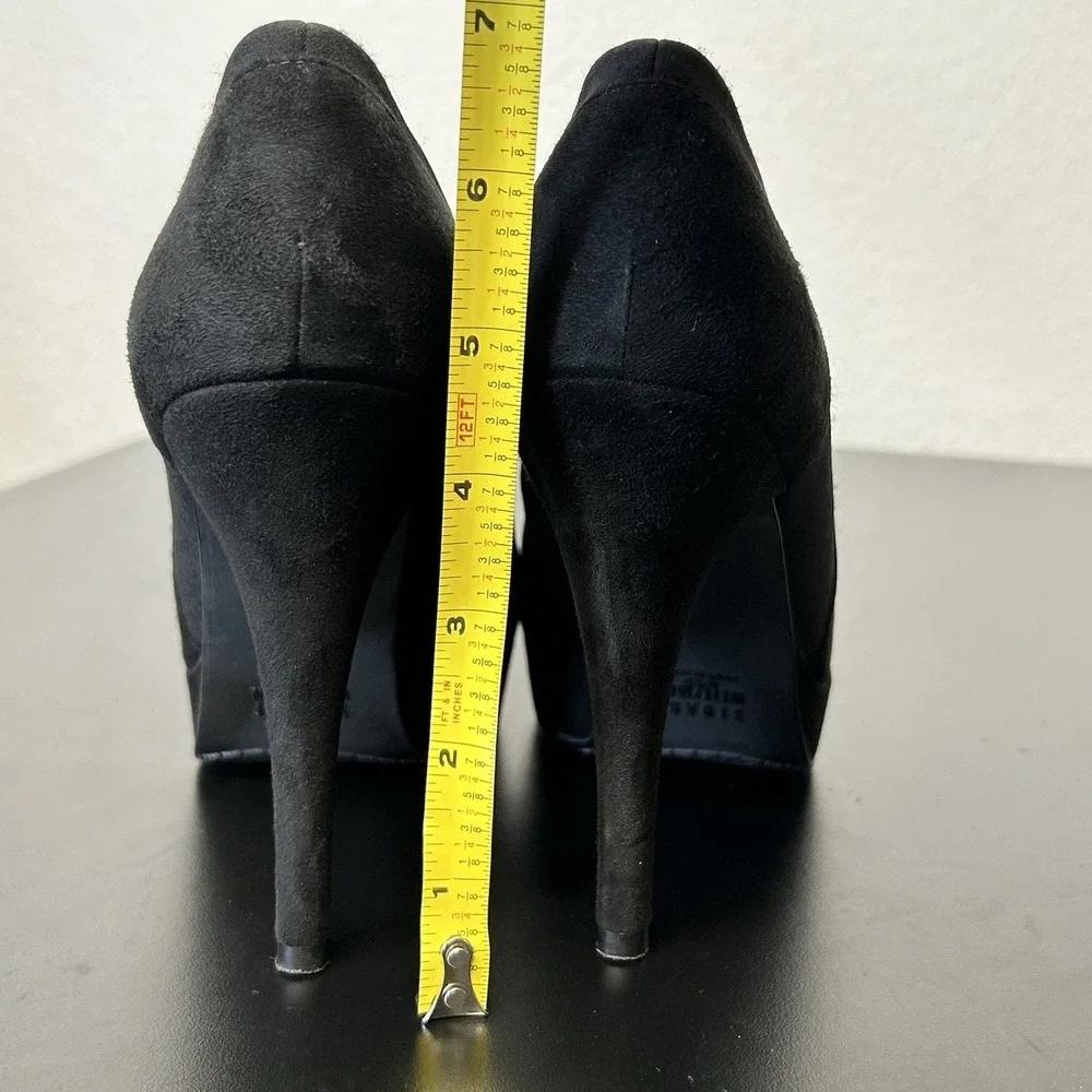 Stuart Weitzman Black Suede‎ Platform Stiletto Booties - Size 8M - Made in Spain